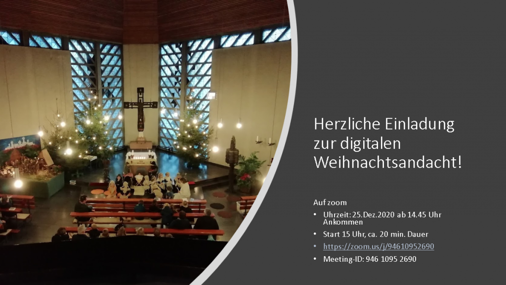 Weihnachtsandacht für Kinder digital auf zoom - Holtheim